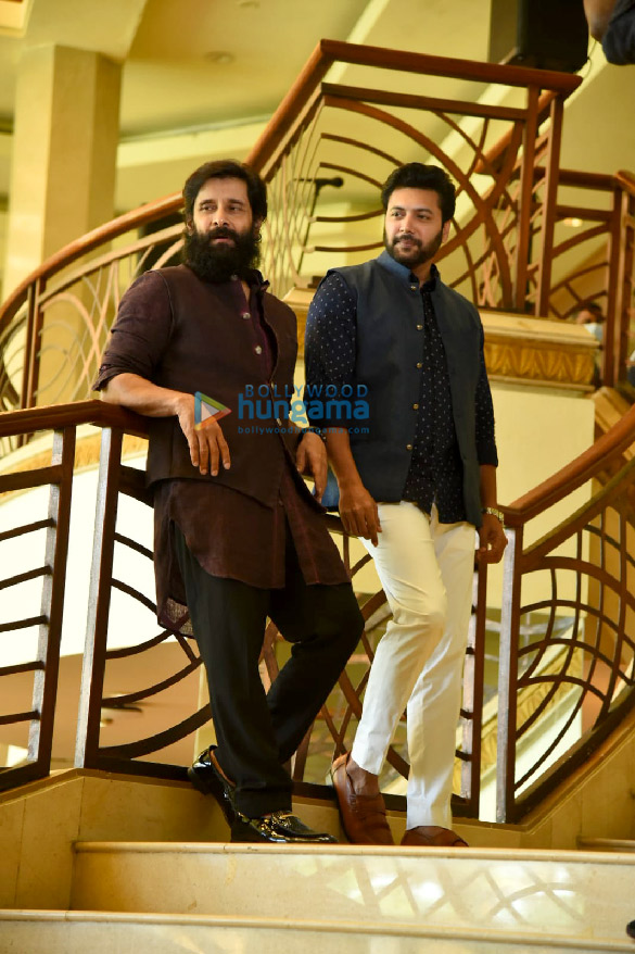 photos chiyaan vikram and jayam ravi snapped promoting their film ps 1 4