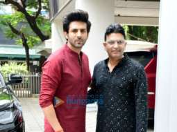 Photos: Kartik Aaryan and Bhushan Kumar snapped at T-Series’ Ganpati darshan