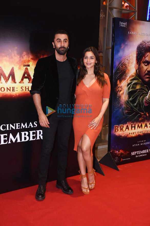 photos ranbir kapoor alia bhatt along with karan johar and sirector ayan mukerji spotted at a special fan screening of brahmastra part one shiva 6