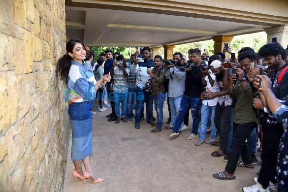 photos rashmika mandana snapped promoting her film goodbye 2