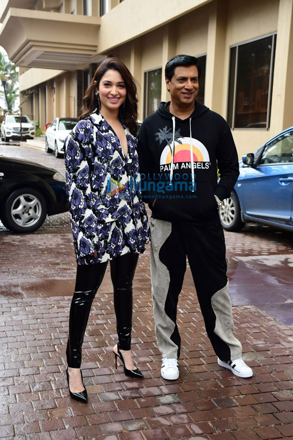photos tamannaah bhatia and madhur bhandarkar snapped at the promotions of their film babli bouncer 4