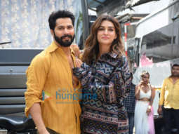 Photos: Varun Dhawan, Kriti Sanon and Amar Kaushik snapped shooting for their film Bhediya