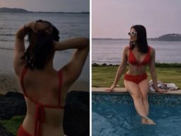 Radhika Madan looks ravishing in fiery red swim set as she chills by the pool in Goa