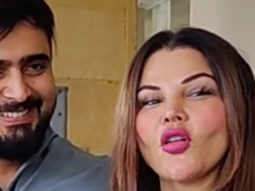 Rakhi Sawant snapped in a chirpy mood as she poses with boyfriend Adil Khan