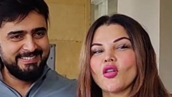 Rakhi Sawant snapped in a chirpy mood as she poses with boyfriend Adil Khan