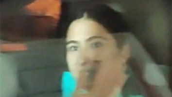 Sara Ali Khan waves at paps as she leaves in a car