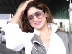 Shamita Shetty poses for paps at the airport