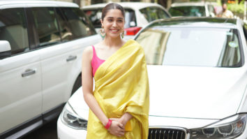 Sharvari Wagh arrives in a yellow traditional saree