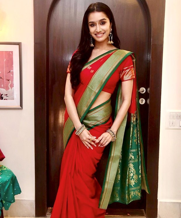 Shraddha Kapoor is a classic beauty in red and green saree as she brings home Bappa Shraddha Kapoor is a classic beauty in red and green saree as she brings home Bappa