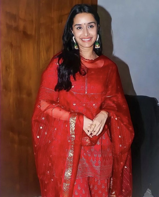 Shraddha Kapoor shines in exquisite ethnic red gharara for Ganpati Darshan at T-Series studio