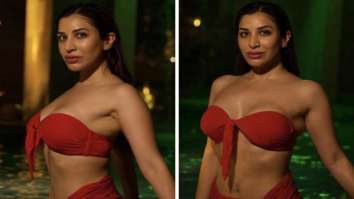Sophie Choudry is scorching hot in water donning a red bikini outfit