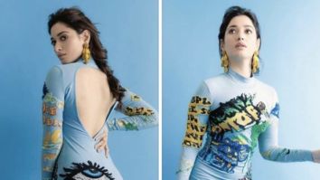 Tamannaah Bhatia looks ethereal in handcrafted blue graffiti body-con dress worth Rs. 47K