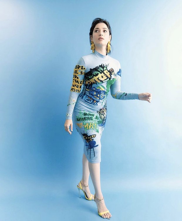 Tamannaah Bhatia looks ethereal in handcrafted blue graffiti body-con dress worth Rs. 47K