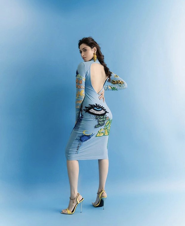 Tamannaah Bhatia looks ethereal in handcrafted blue graffiti body-con dress worth Rs. 47K