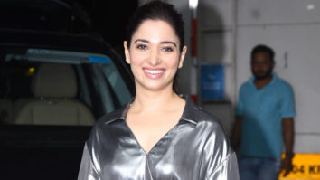 Tamannaah Bhatia looks pretty in silver metallic outfit