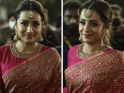 Trisha Krishnan slays like a queen in richly embroidered pink saree for Ponniyin Selvan grand trailer launch
