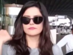 Zareen Khan poses for paps at the airport
