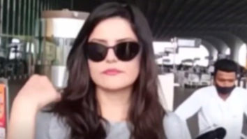 Zareen Khan poses for paps at the airport