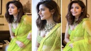 Anushka Sharma sparkles in a green Sabyasachi saree for Diwali, leaves Virat Kohli in awe