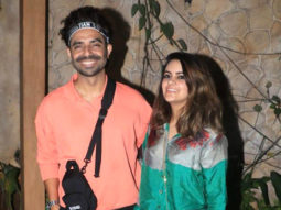 Aparshakti Khurana smiles for paps as he poses with wife