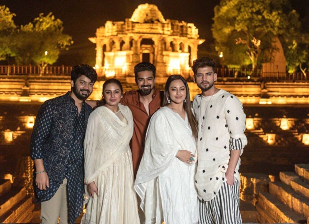 Double XL: Sonakshi Sinha, Huma Qureshi, Zaheer Iqbal, and Mahat Raghavendra ring in Diwali in Ahmedabad