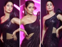 Hina Khan’s stellar aubergine saree gown by Gaurav Gupta makes fans go weak in the knees