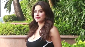 Janhvi Kapoor looks gorgeous posing for a photo in black outfit