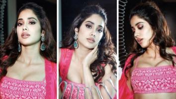 Janhvi Kapoor is a vision in Manish Malhotra’s neon pink co-ord set as she visits Jaipur for Mili promotions