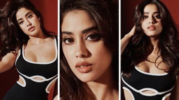 Janhvi Kapoor looks bold & beautiful in monochrome cut-out body-con dress worth Rs.6,990 for Mili promotions
