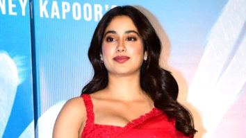 Jhanvi Kapoor looks fiery in a red saree as she poses with dad Boney Kapoor