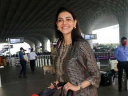 Kajal Aggarwal snapped with her little one at the airport