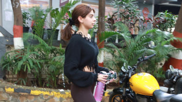 Khushi Kapoor smiles as she gets clicked in the city