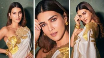 Kriti Sanon left her fans bedazzled in ivory and golden saree at Ayushmann Khurrana’s Diwali bash