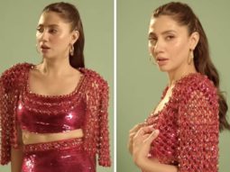 Mahira Khan looks uber glamorous in pink three piece shimmery outfit at premiere of her film The Legend of Maula Jatt