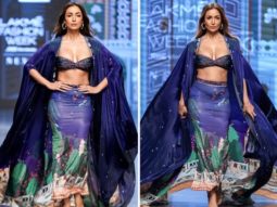 Malaika Arora steals the show in blue skirt and bandeau top by Abirr n’ Nanki at Lakme Fashion Week