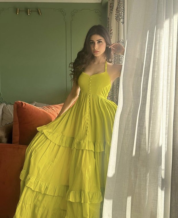 Mouni Roy’s bright green maxi dress worth Rs. 3500 with ruffle tiers and strappy sleeves is a weekend must-have