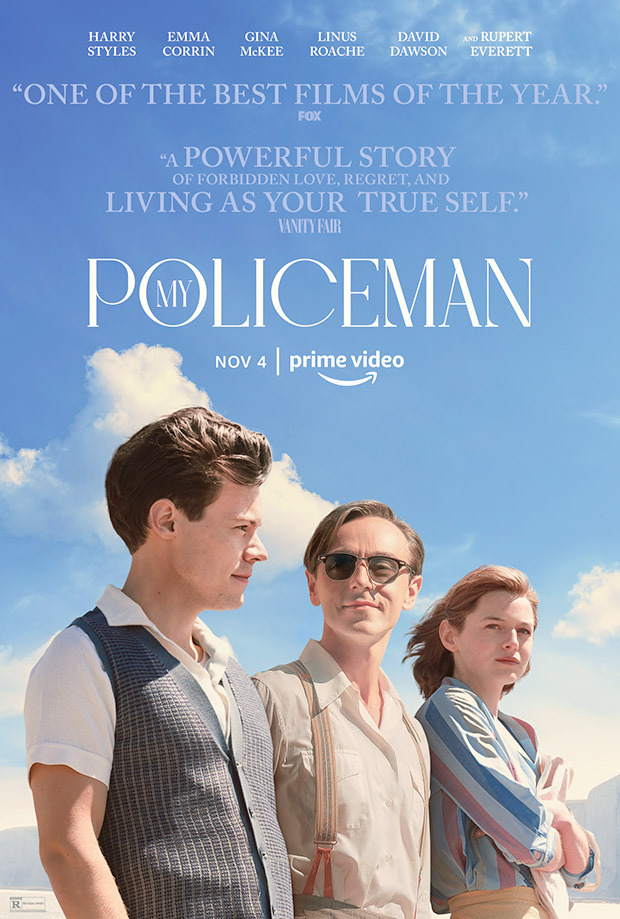 My Policeman unveils new poster featuring Harry Styles, Emma Corrin, and David Dawson ahead of BFI London Film Festival 