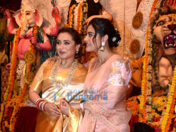 Photos: Kajol, Rani Mukerji, Ranbir Kapoor and others snapped during Durga Puja at North Bombay Sarbojanin
