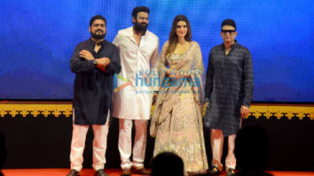 Photos: Prabhas, Kriti Sanon, Om Raut and Bhushan Kumar attend the teaser launch of their film Adipurush in Ayodhya