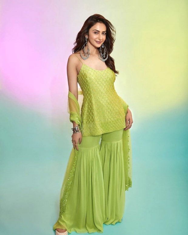 Rakul Preet Singh’s green sharara set will make an excellent addition to your festive closet