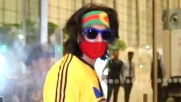 Ranveer Singh arrives at the airport in his swanky orange car
