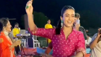 Rashmika Mandanna promotes Goodbye attending a Garba event