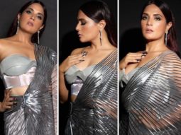 Richa Chadha is beauty personified in Amit Aggarwal’s metallic structured saree worth Rs. 1.10 Lakh at Ayushmann Khurrana’s Diwali bash