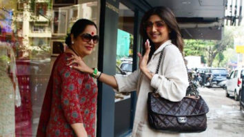 Shilpa Shetty snapped in the city wearing a white overcoat