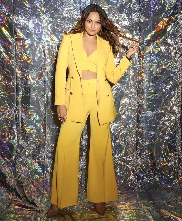 Sonakshi Sinha’s yellow pantsuit for Double XL promotions is surely one which we can opt for our next work party 