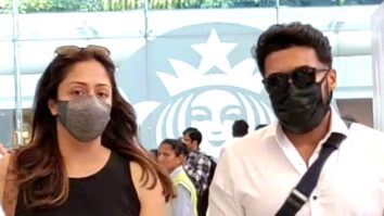 South superstars Suriya and Jyothika snapped at the airport