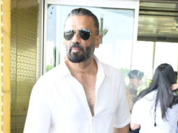 Suniel Shetty looks handsome in white shirt as he gets clicked at the airport