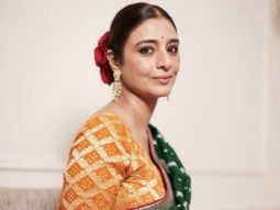Tabu in orange, green and red lehenga at Richa-Ali wedding reception champions colour block fashion for festivals