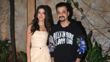The father-daughter duo, Shanaya Kapoor and Sanjay Kapoor pose for paps