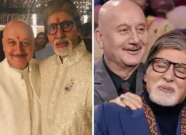 Amitabh Bachchan enjoys a massage from Uunchai co-star Anupam Kher on the sets of KBC 14; watch